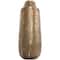 14" Brass Metal Snakeskin Inspired Vase with Dimensional Wavy Accents